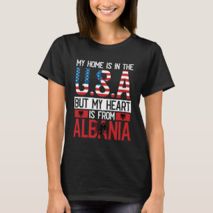 Albanska rötter Amerikanska Flagga Albaniens kultu T Shirt