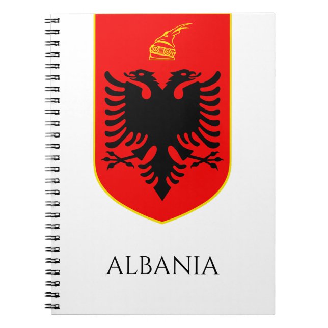 Albanska statsvapnet nationellt arv konst anteckningsbok (Framsidan)