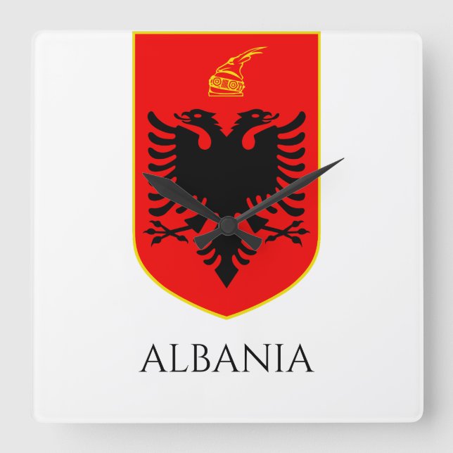 Albanska statsvapnet Nationellt kulturarv Konst Fyrkantig Klocka (Framsida)