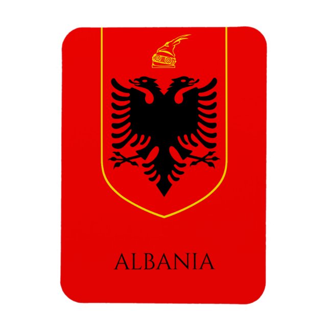 Albanska statsvapnet nationellt kulturarv konst magnet (Vertikal)