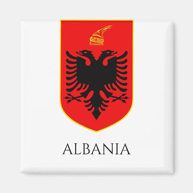 Albanska statsvapnet nationellt kulturarv konst magnet (Framsidan)