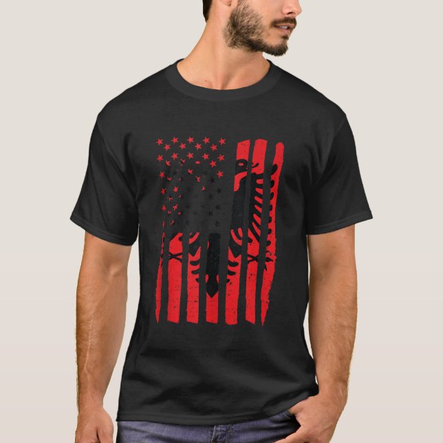 Albanska USA flagga Eagle Gift Manar Women Kids Ko T Shirt (Framsida)