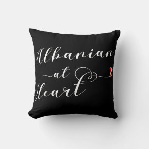 Albanska vid hjärtpil Cushion, Albanien Kudde