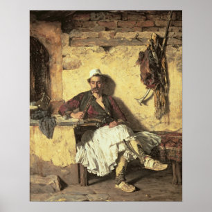 Albanskt vila för vaktpost (Arnaueti) (olja på Poster