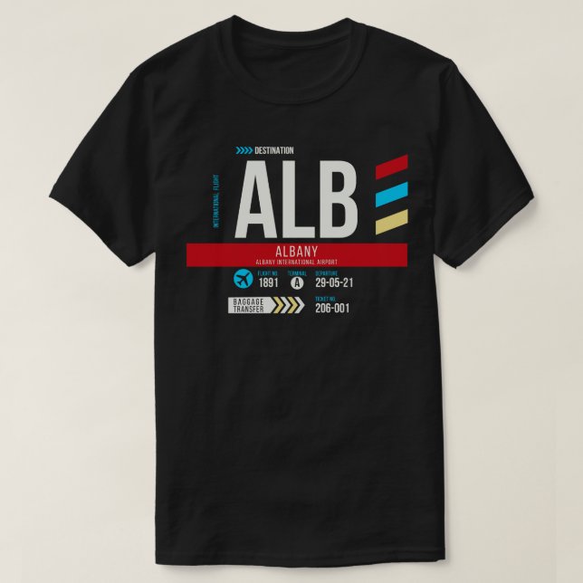 Albany ALB Airport Code Märkre 1 T Shirt (Design framsida)