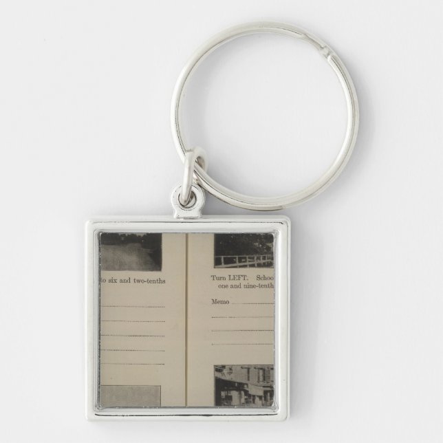 Albany Cohoes Fyrkantig Silverfärgad Nyckelring (Framsidan)