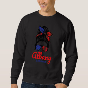 Albany Georgia Retro Tovig Bunt Frisyr Lång Ärmad Tröja