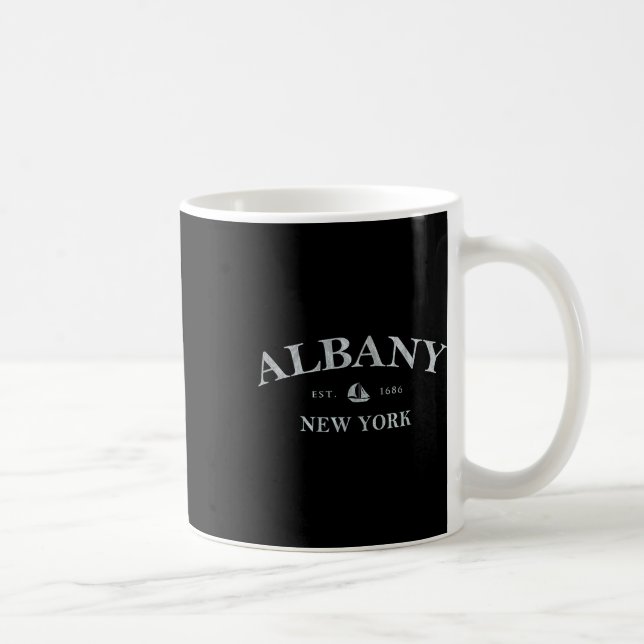 Albany New York _ Albany Ny Segelbåt  Kaffemugg (Höger)