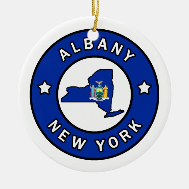Albany New York Julgransprydnad Keramik (Framsidan)