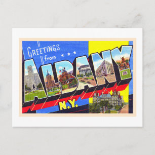 Albany New York NY Vintage Large Brev vykort