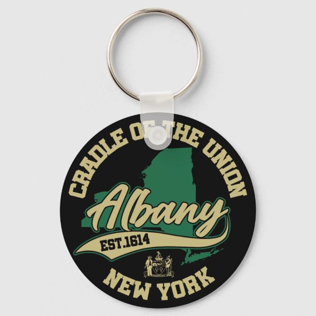 Albany,New York Nyckelring (Framsida)