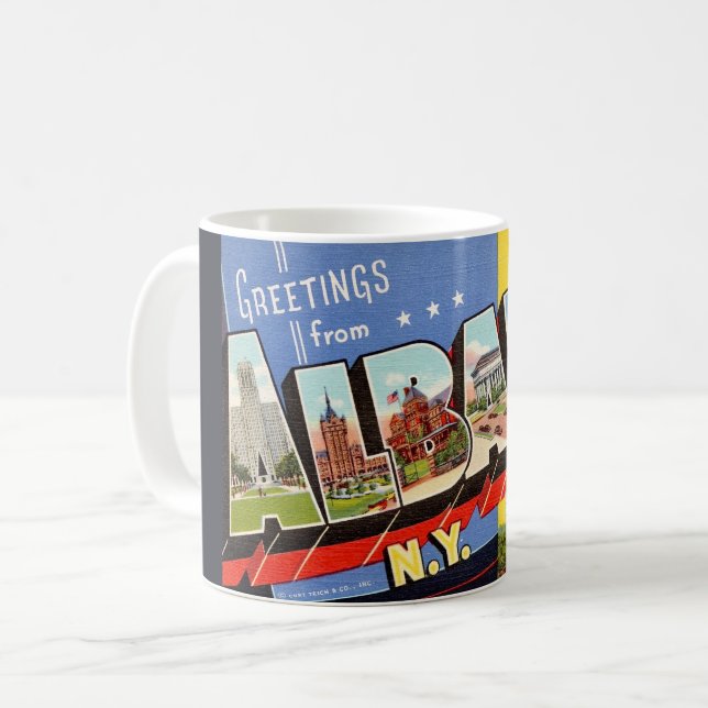Albany New York Retro Mugg (Framsida vänster)