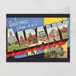 Albany New York Retro vykort