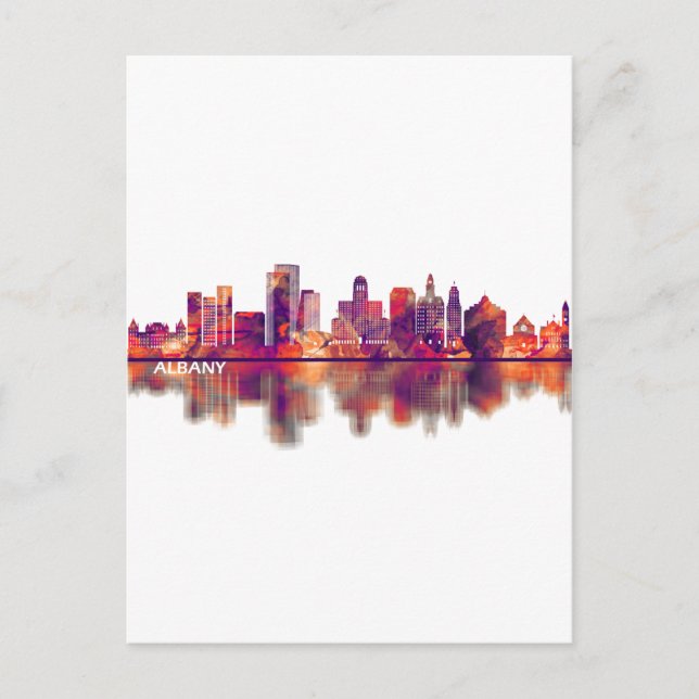 Albany New York Skyline Inbjudan Vykort (Framsida)