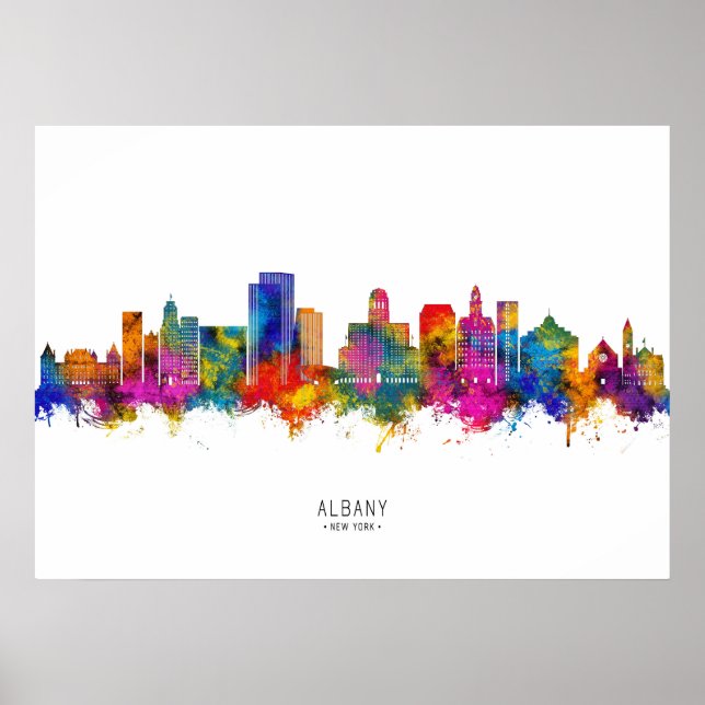 Albany New York Skyline Poster (Framsidan)