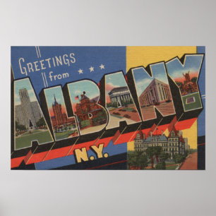 Albany New York - stora brevplatser Poster