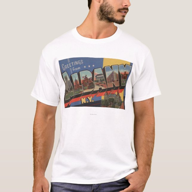Albany New York - stora brevplatser T Shirt (Framsida)