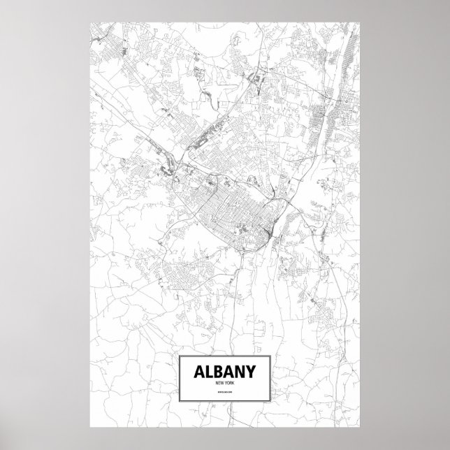 Albany, New York (svart på vit) Poster (Framsidan)