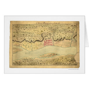 Albany New York tidig karta 1758 Hälsningskort