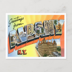 Albany, New York Vintage Big Brev Postcard Vykort