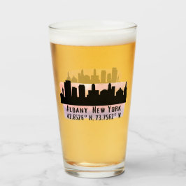 Albany NY City Skyline Beer Glaskopp