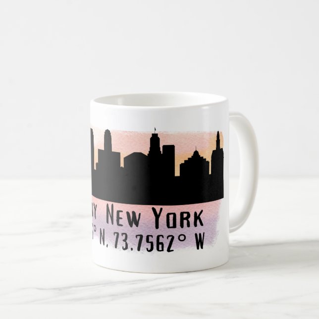 Albany NY City Skyline Kaffemugg (Framsida höger)