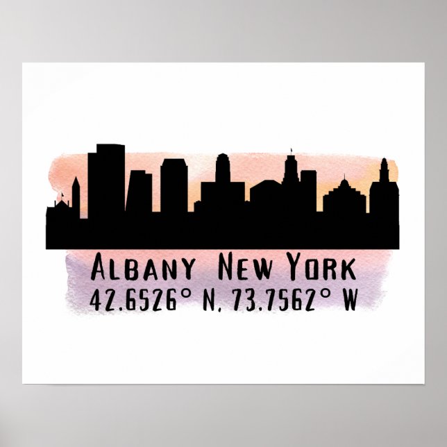 Albany NY City Skyline Poster (Framsidan)