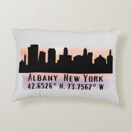 Albany NY City Skyline Prydnadskudde