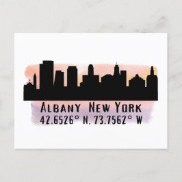 Albany NY City Skyline Vykort
