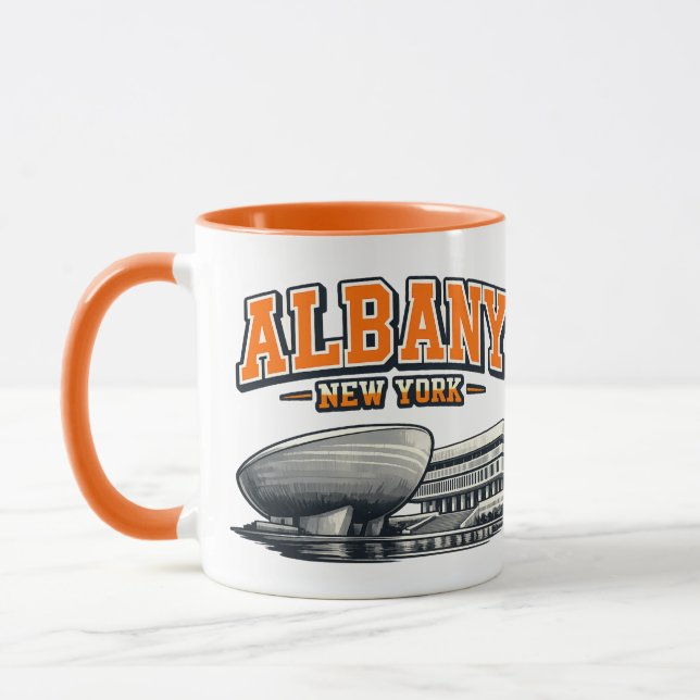 Albany, NY The Egg Retro Collegiate Design Mugg (Vänster)