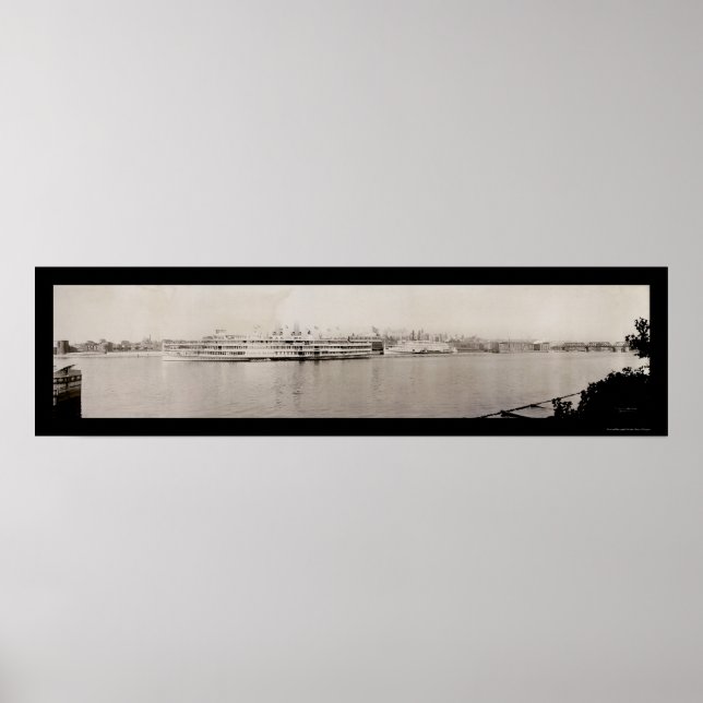 Albany NY Waterfront Photo 1909 Poster (Framsidan)
