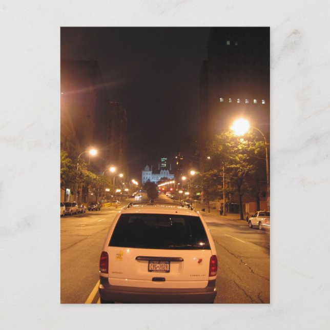 Albany på natten: State street backe Vykort (Framsida)