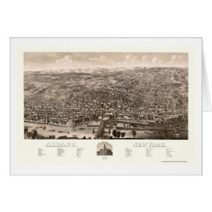 Albany panorama- karta för NY - 1879 Hälsningskort