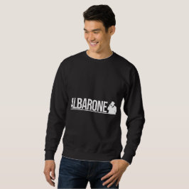 Albarone Gangster Silhouette Grafik - Vit Lång Ärmad Tröja