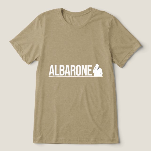Albarone Gangster Silhouette Graphic - White T Shirt (Design Framsida)