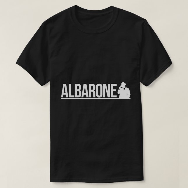 Albarone Gangster Silhouette Graphic - White T Shirt (Design framsida)