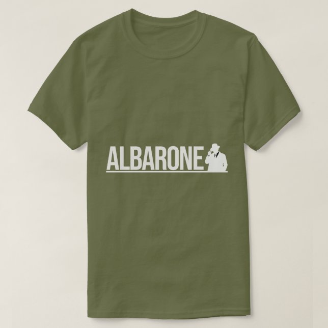 Albarone Gangster Silhouette Graphic - White T Shirt (Design framsida)