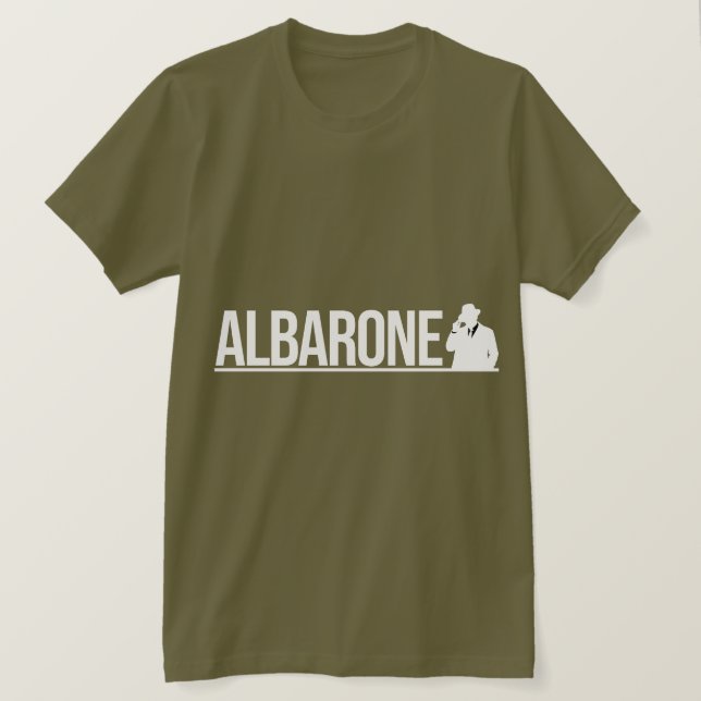 Albarone Gangster Silhouette Graphic - White T Shirt (Design framsida)