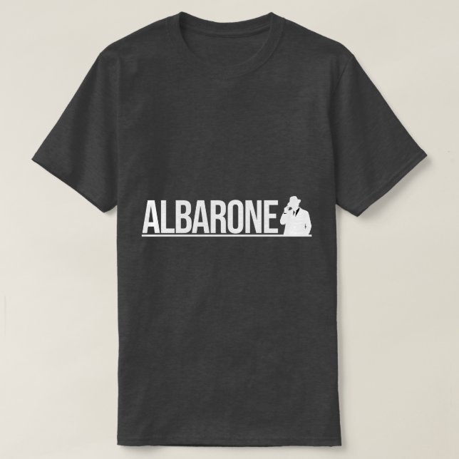 Albarone Gangster Silhouette Graphic - White T Shirt (Design framsida)