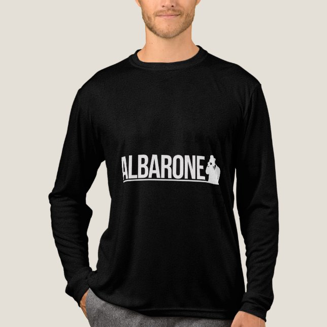 Albarone Gangster Silhouette Graphic - White T Shirt (Framsida)