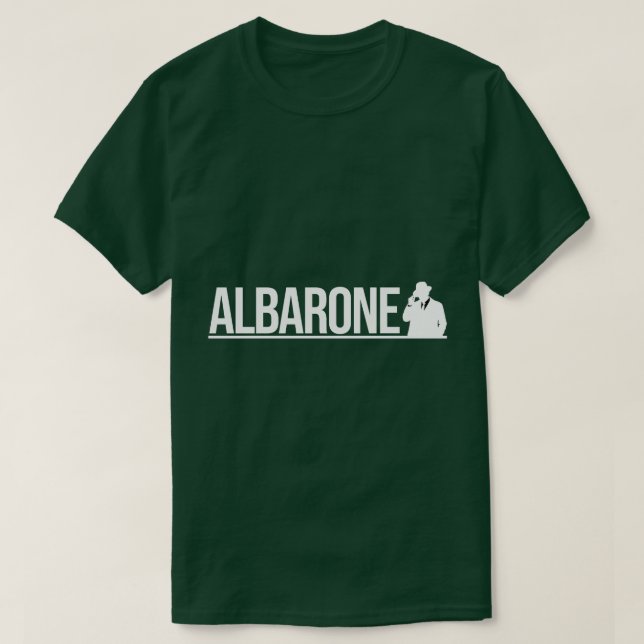 Albarone Gangster Silhouette Graphic - White T Shirt (Design framsida)
