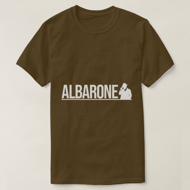Albarone Gangster Silhouette Graphic - White T Shirt (Design framsida)