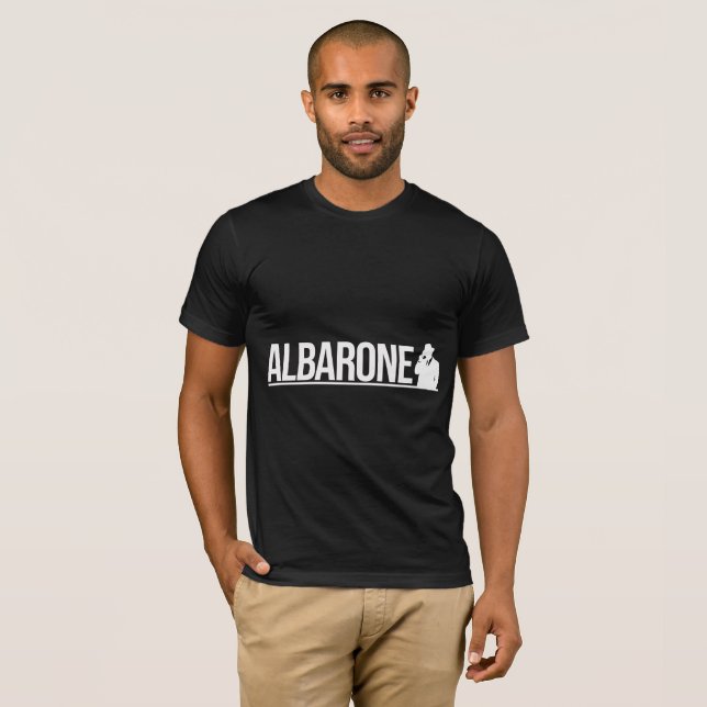 Albarone Gangster Siluett Grafisk - Vit T Shirt (Hel framsida)