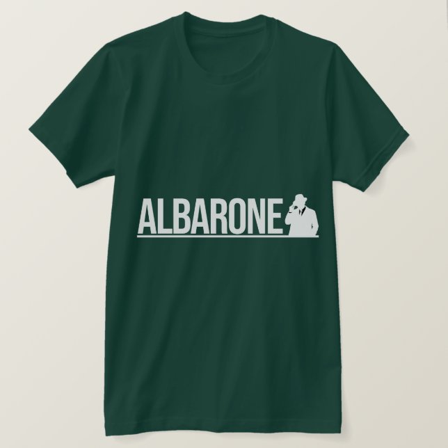 Albarone Gangster Siluett Grafisk - Vit T Shirt (Design framsida)