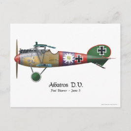Albatros D.V. ww1 German Fighter Flygplan Bäumer Vykort