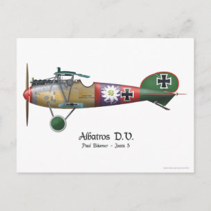 Albatros D.V. ww1 German Fighter Flygplan Bäumer Vykort