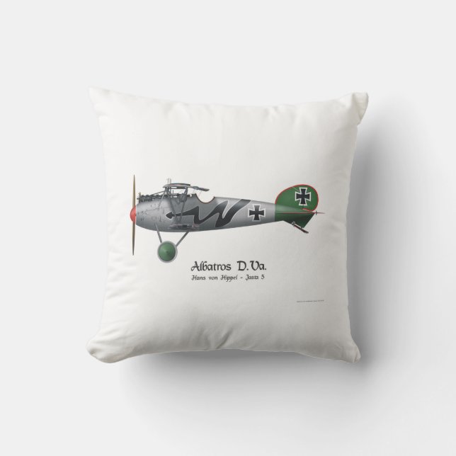 Albatros D.Va WW1 tyska Kämpe Hans von Hippel Kudde (Framsida)