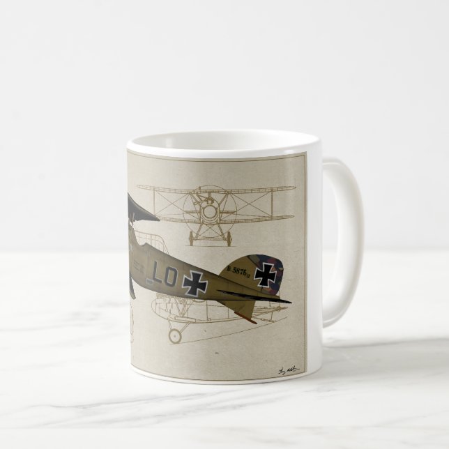 Albatros Lt. Von Hipple WWI kaffemugg (Framsida höger)