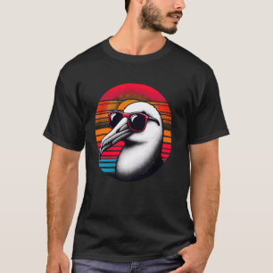 Albatross Bird Sunglasses Sunset Retro Stil Vinta T Shirt