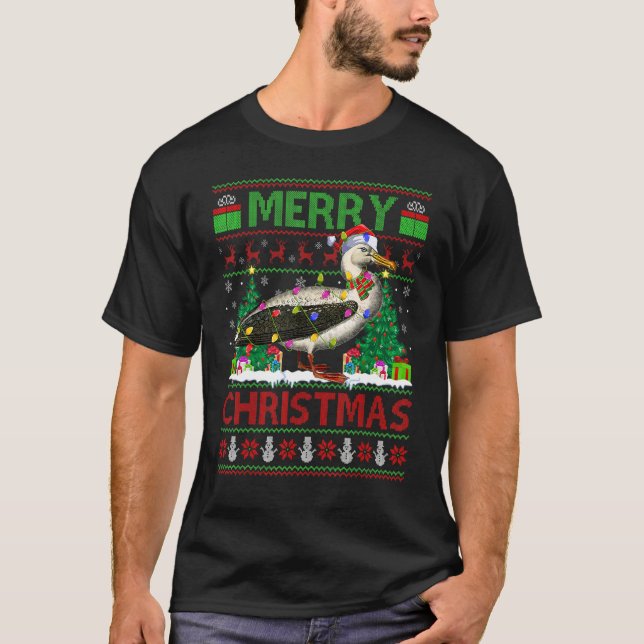 Albatross Bird   Xmas Lights Ugly Albatross Christ T Shirt (Framsida)